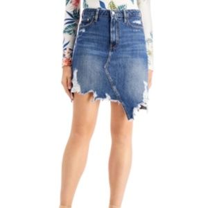 Guess Cassy Ripped Denim Skirt
